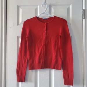 Red button front vintage cardigan sweater S